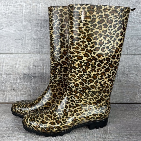 Capelli sz 8 leopard print rain boots wellies - Picture 3 of 9